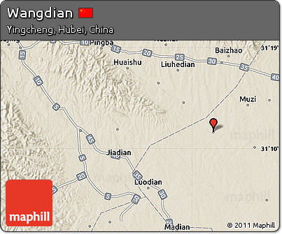 Shaded Relief Map of Wangdian