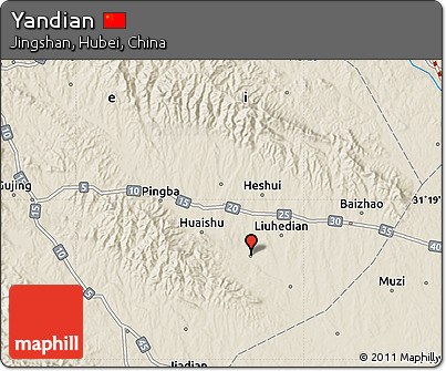 Shaded Relief Map of Yandian