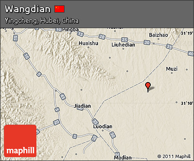 Shaded Relief Map of Wangdian