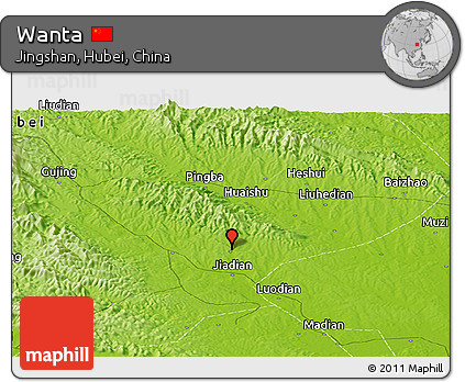 Physical Panoramic Map of Wanta