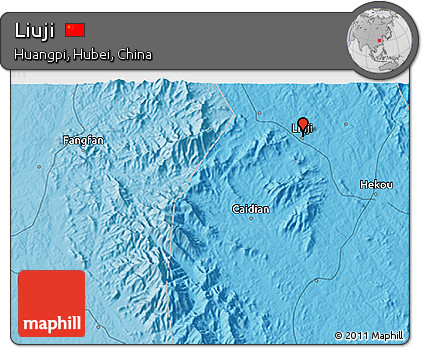 Political 3D Map of Liuji