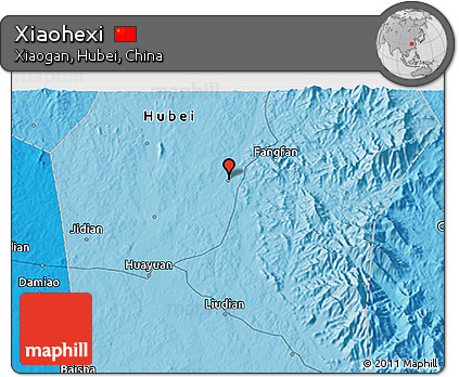 Political 3D Map of Xiaohexi