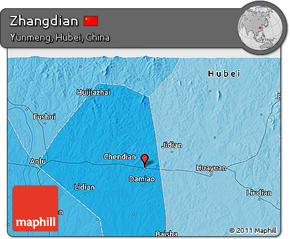 Political 3D Map of Zhangdian