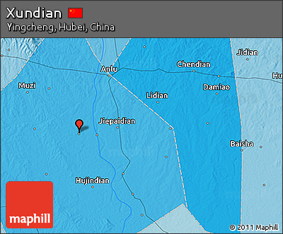 Political 3D Map of Xundian