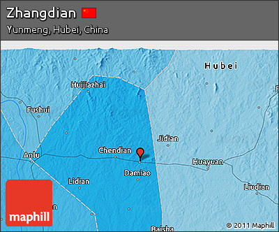 Political 3D Map of Zhangdian