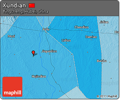 Political 3D Map of Xundian
