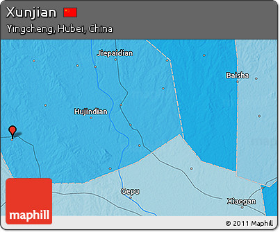 Political 3D Map of Xunjian