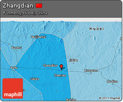 Political 3D Map of Zhangdian