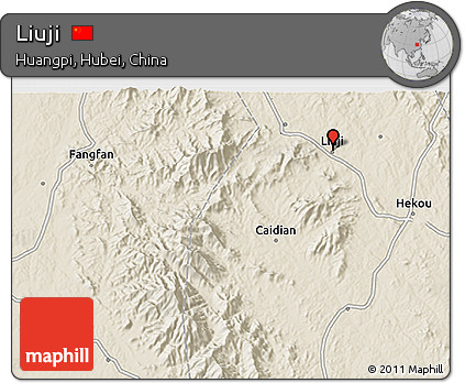 Shaded Relief 3D Map of Liuji