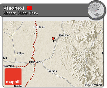 Shaded Relief 3D Map of Xiaohexi