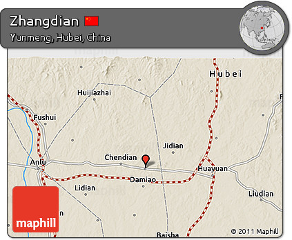 Shaded Relief 3D Map of Zhangdian