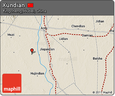 Shaded Relief 3D Map of Xundian