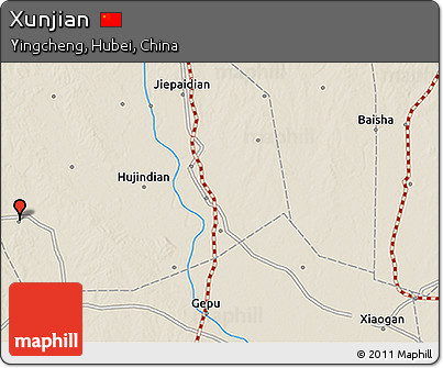 Shaded Relief 3D Map of Xunjian