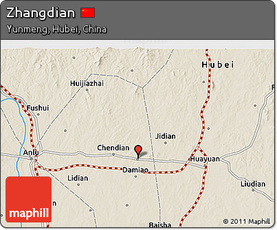 Shaded Relief 3D Map of Zhangdian