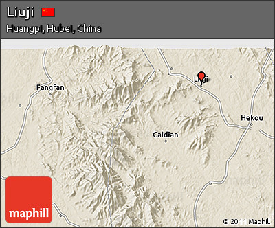 Shaded Relief 3D Map of Liuji