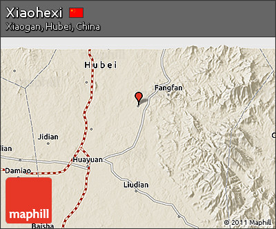 Shaded Relief 3D Map of Xiaohexi