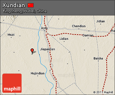 Shaded Relief 3D Map of Xundian