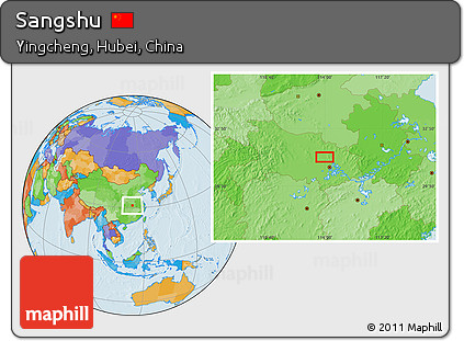 Political Location Map of Sangshu