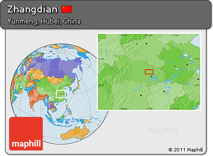 Political Location Map of Zhangdian