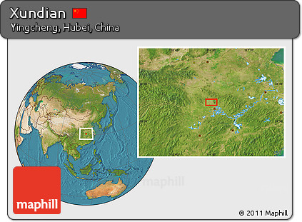 Satellite Location Map of Xundian