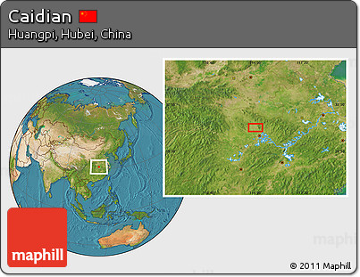 Satellite Location Map of Caidian