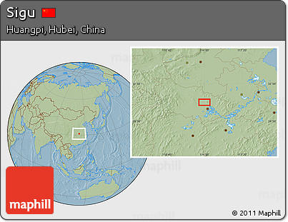 Savanna Style Location Map of Sigu, hill shading