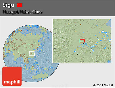 Savanna Style Location Map of Sigu, hill shading