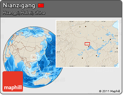 Shaded Relief Location Map of Nianzigang