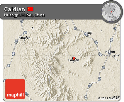 Shaded Relief Map of Caidian