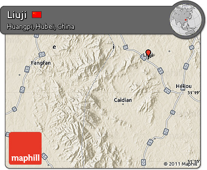 Shaded Relief Map of Liuji