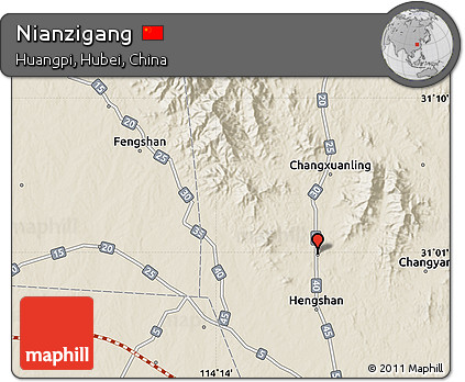 Shaded Relief Map of Nianzigang