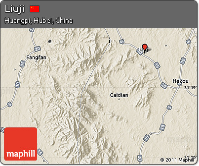 Shaded Relief Map of Liuji