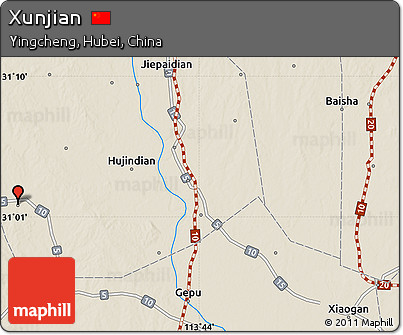Shaded Relief Map of Xunjian