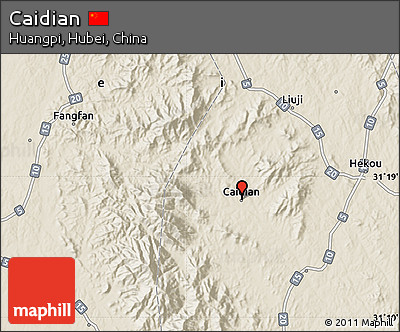 Shaded Relief Map of Caidian