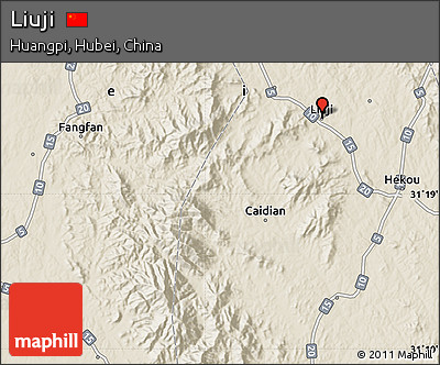 Shaded Relief Map of Liuji