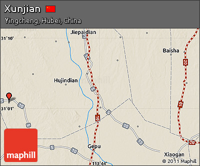 Shaded Relief Map of Xunjian