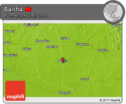 Physical Panoramic Map of Baisha