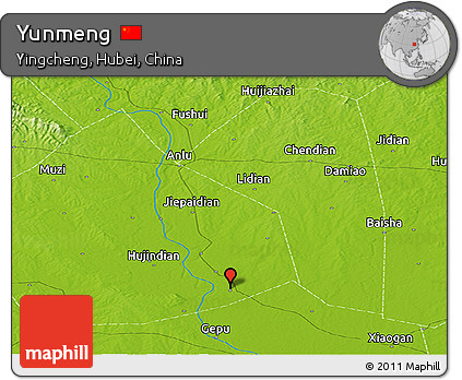 Physical Panoramic Map of Yunmeng