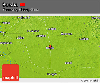 Physical Panoramic Map of Baisha