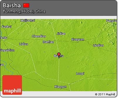 Physical Panoramic Map of Baisha