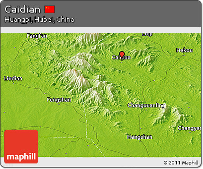 Physical Panoramic Map of Caidian