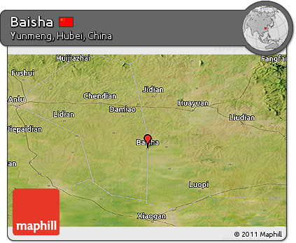 Satellite Panoramic Map of Baisha