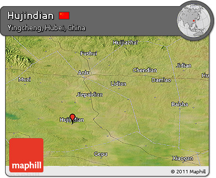Satellite Panoramic Map of Hujindian