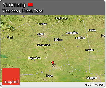Satellite Panoramic Map of Yunmeng
