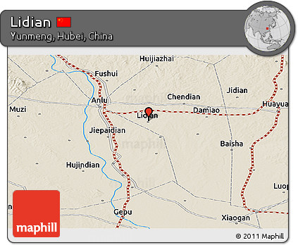 Shaded Relief Panoramic Map of Lidian
