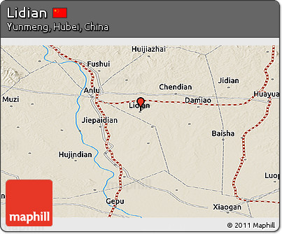 Shaded Relief Panoramic Map of Lidian