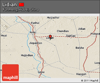 Shaded Relief Panoramic Map of Lidian