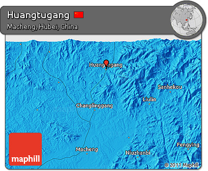Political 3D Map of Huangtugang