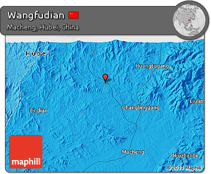 Political 3D Map of Wangfudian