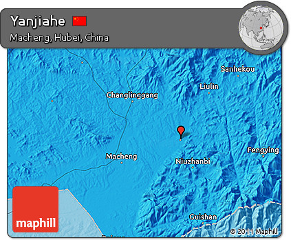 Political 3D Map of Yanjiahe